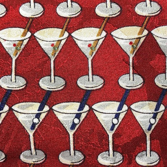 MUSEUM ARTIFACTS 100% Silk Martini Tie - Picture 4 of 7